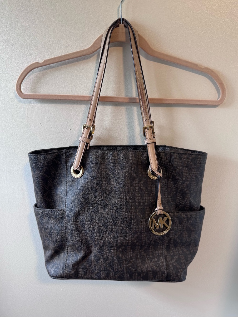 Michael Kors Brown MK Monogram Shoulder Bag